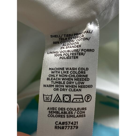 NWT Ann Taylor Bold Tropical Floral Cotton Skirt Size 6 Lined Travel Resort Wear - Picture 5 of 7